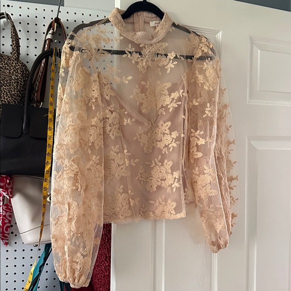 Peach Couture Tops - Peach Couture Lace Blouse • LIKE NEW